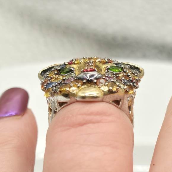HP Spectacular Estate Michael Valitutti Genuine Multi Sapphire Panther Ring - Picture 7 of 9